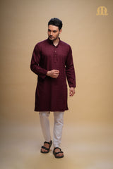 Yamuk Kurta Maroon Men