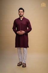 Yamuk Kurta Maroon Men