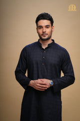 Yamuk Kurta Navy Blue Men