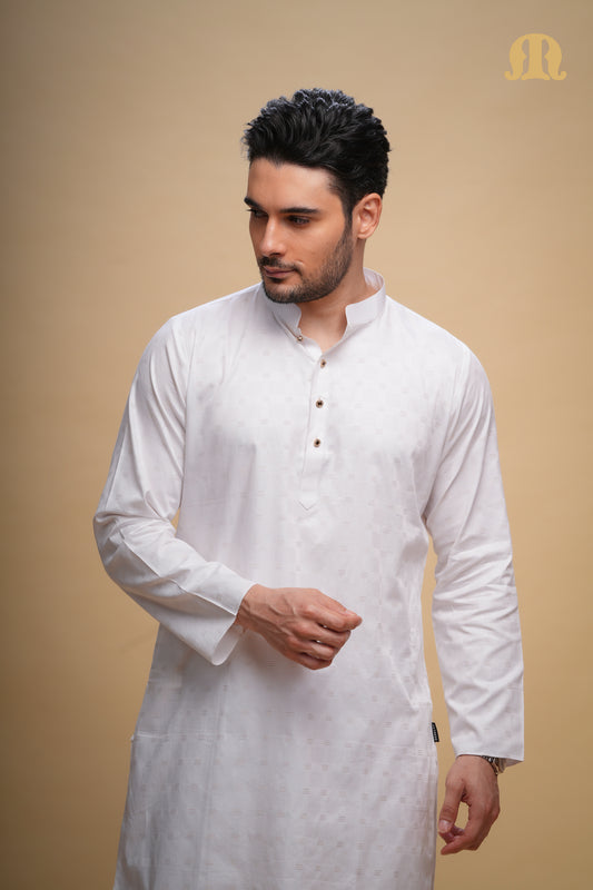 Yamuk Kurta White Men