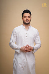 Yamuk Kurta White Men