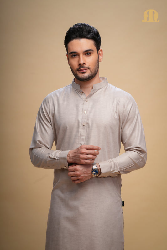 Yatay Kurta Cream Men