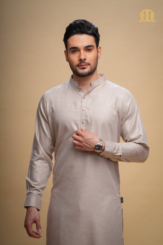 Yatay Kurta Cream Men