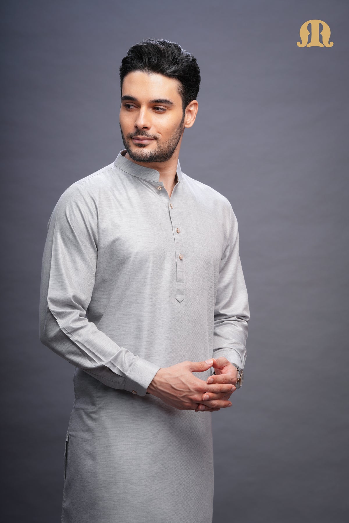 Yatay Kurta Grey Men