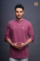 Asticus Knitted Short Kurta Lilac Men