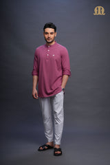 Asticus Knitted Short Kurta Lilac Men