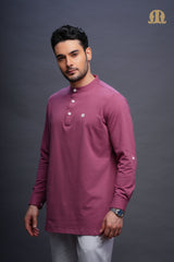 Asticus Knitted Short Kurta Lilac Men