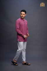 Asticus Knitted Short Kurta Lilac Men