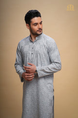 Kalip Printed Kurta Grey Men