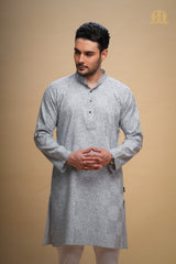 Kalip Printed Kurta Grey Men