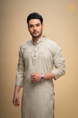 Kalip Printed Kurta Green Men