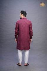 Rusal Stripe Kurta Maroon Men