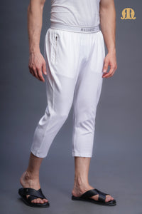 3/4 बुना हुआ इज़ार सफेद पुरुषों का