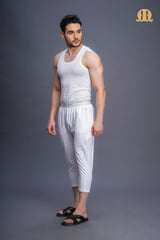 3/4 Knit Izaar White Men