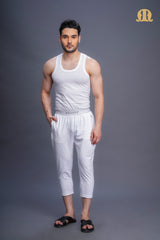 3/4 Knit Izaar White Men
