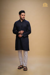 Yamuk Kurta Navy Blue Men