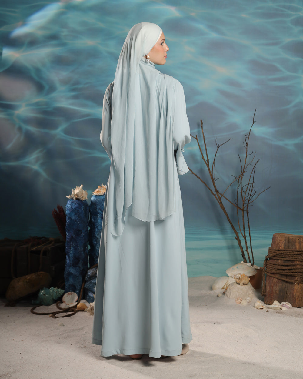 Fayroozi Abaya | Soft Baby Blue