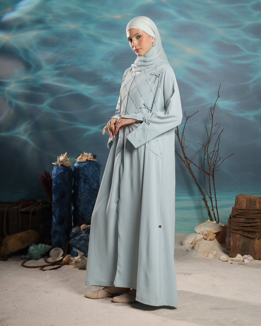 Fayroozi Abaya | Soft Baby Blue