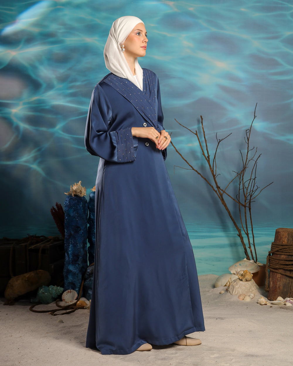 Aequora Abaya | Dusky Blue