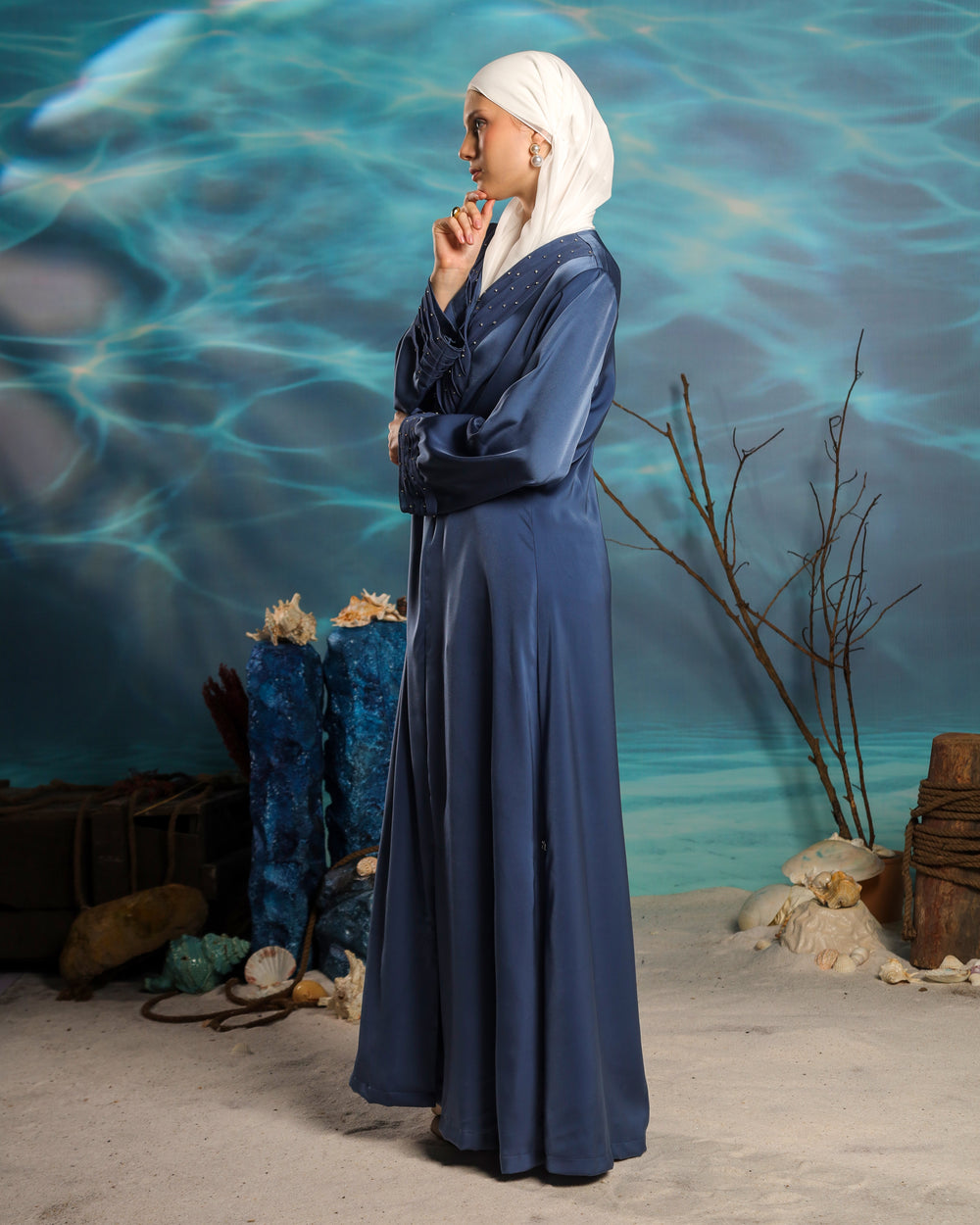 Aequora Abaya | Dusky Blue