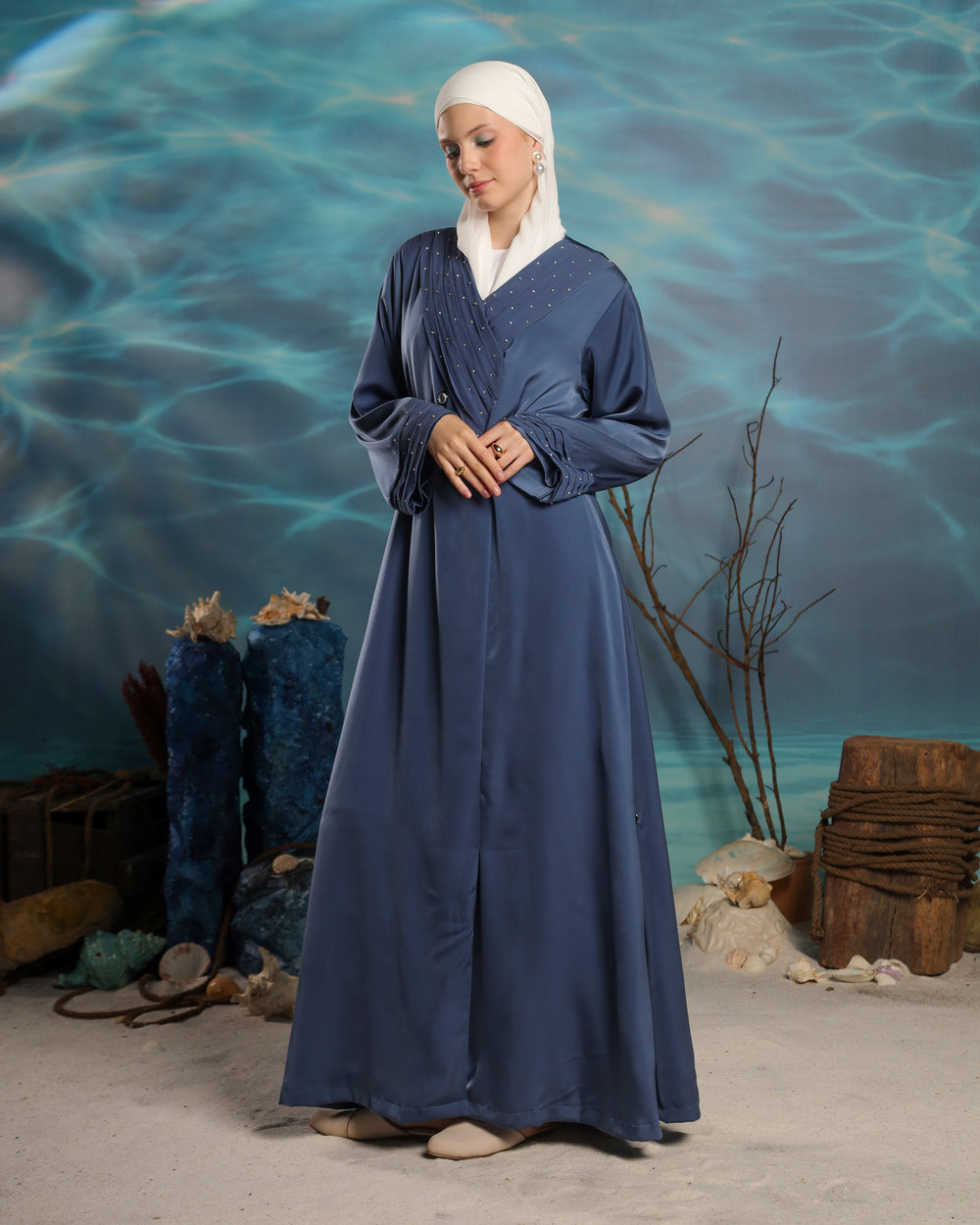 Aequora Abaya | Dusky Blue