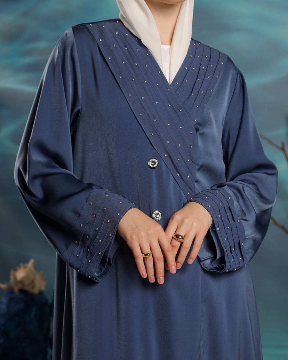 Aequora Abaya | Dusky Blue