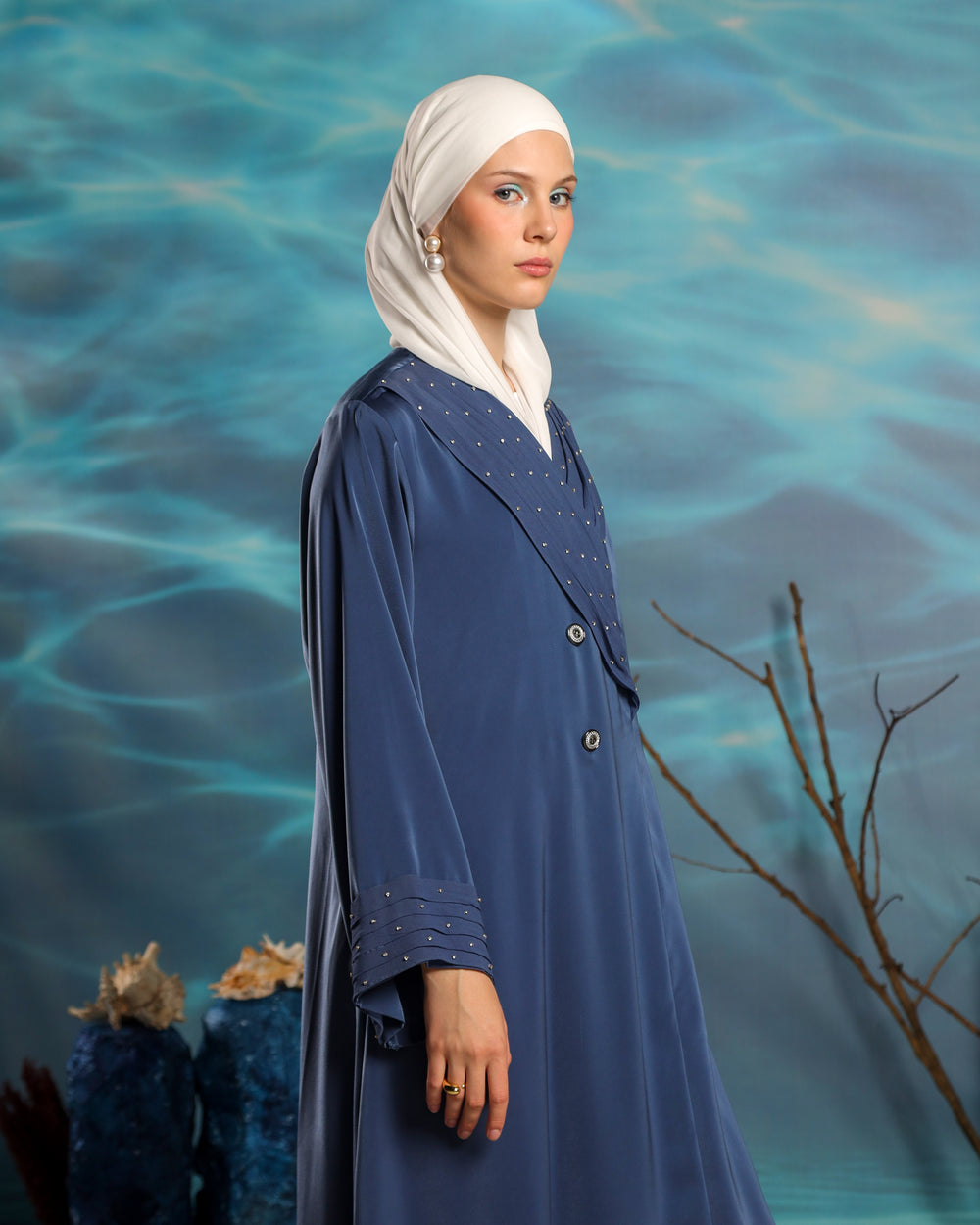 Aequora Abaya | Dusky Blue