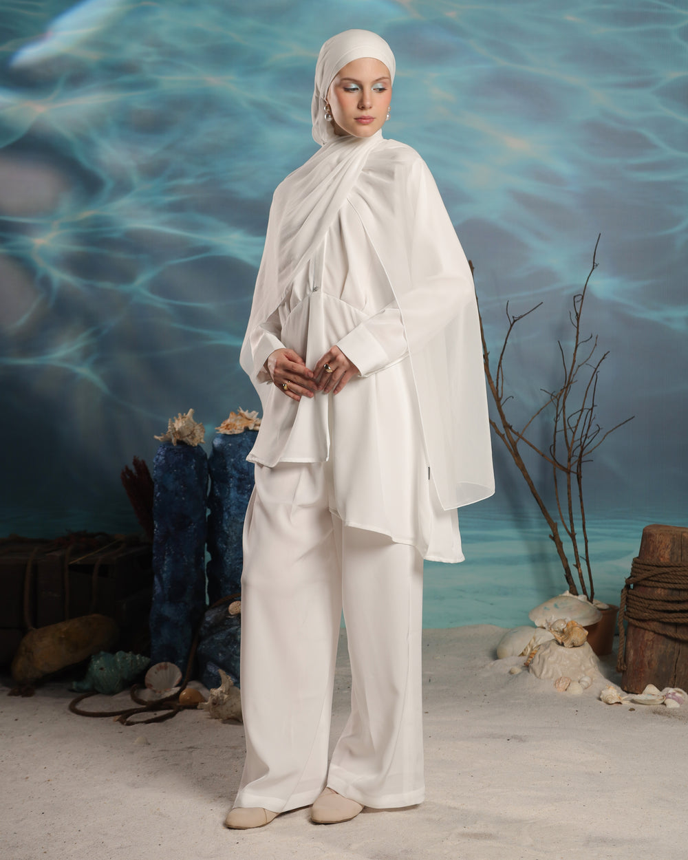 Yaqoot Co-Ord Set | White