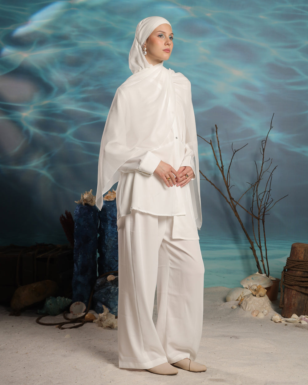 Yaqoot Co-Ord Set | White