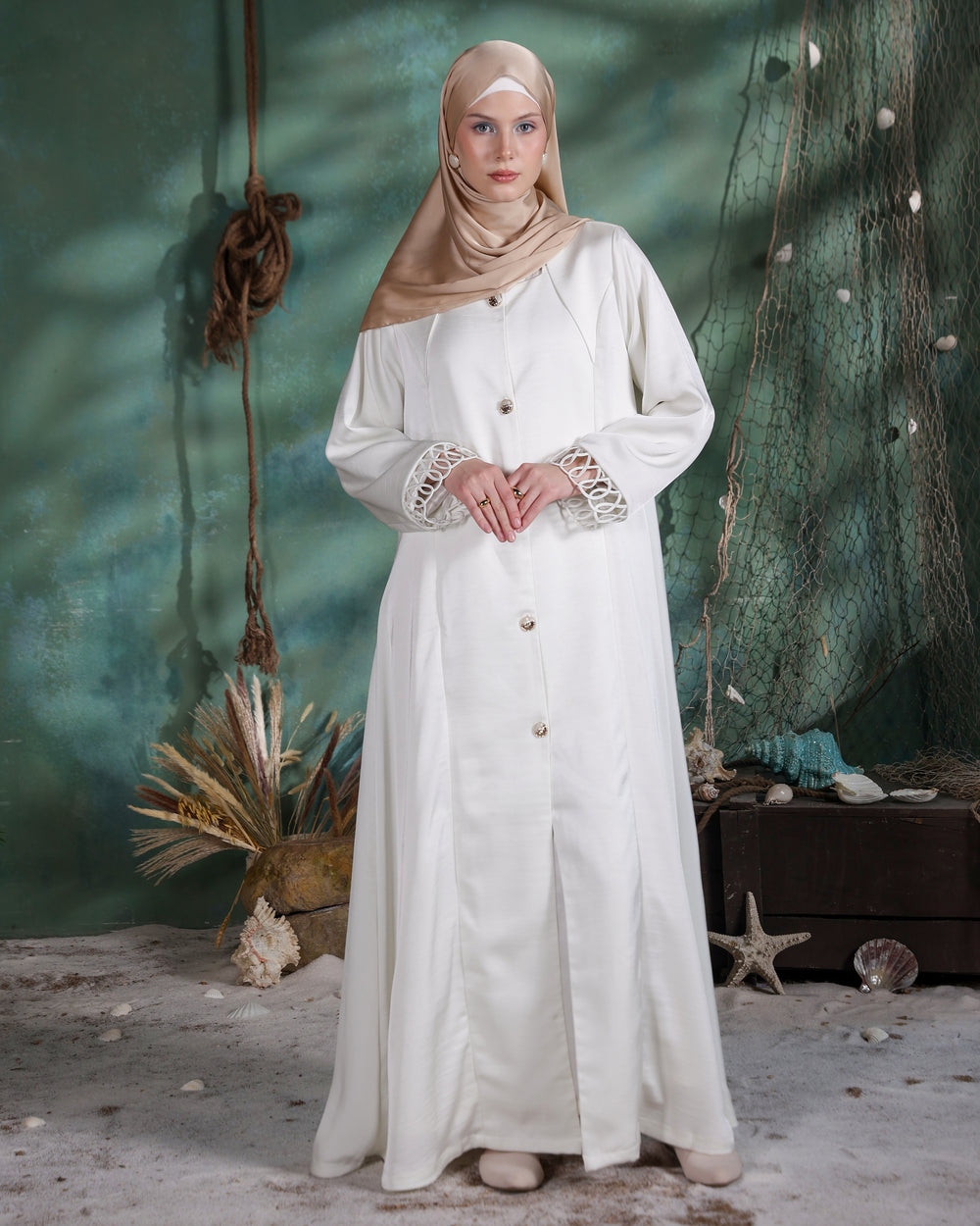 Rein Abaya | Elegant Ivory