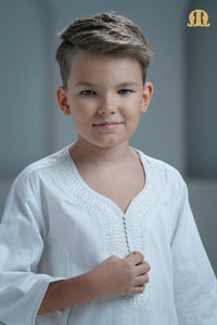 लड़कों के लिए खतीबी सफेद मोरक्कन थोब