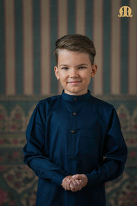 लड़कों के लिए टर्फी काली कुर्ता नीला 2.0