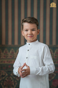 लड़कों के लिए टर्फी काली कुर्ता सफेद 2.0