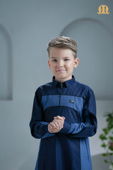 Birkir Navy Blue Thobe for Kids