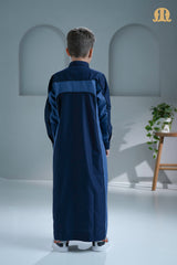 Birkir Navy Blue Thobe for Kids
