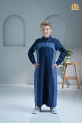 Birkir Navy Blue Thobe for Kids
