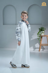 Ordu White camo Thobe for Kids