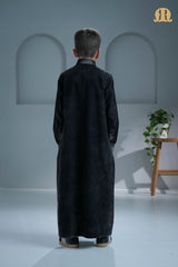 Brimstone Black Denim Thobe for Kids