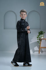 Brimstone Black Denim Thobe for Kids