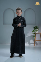 Brimstone Black Denim Thobe for Kids