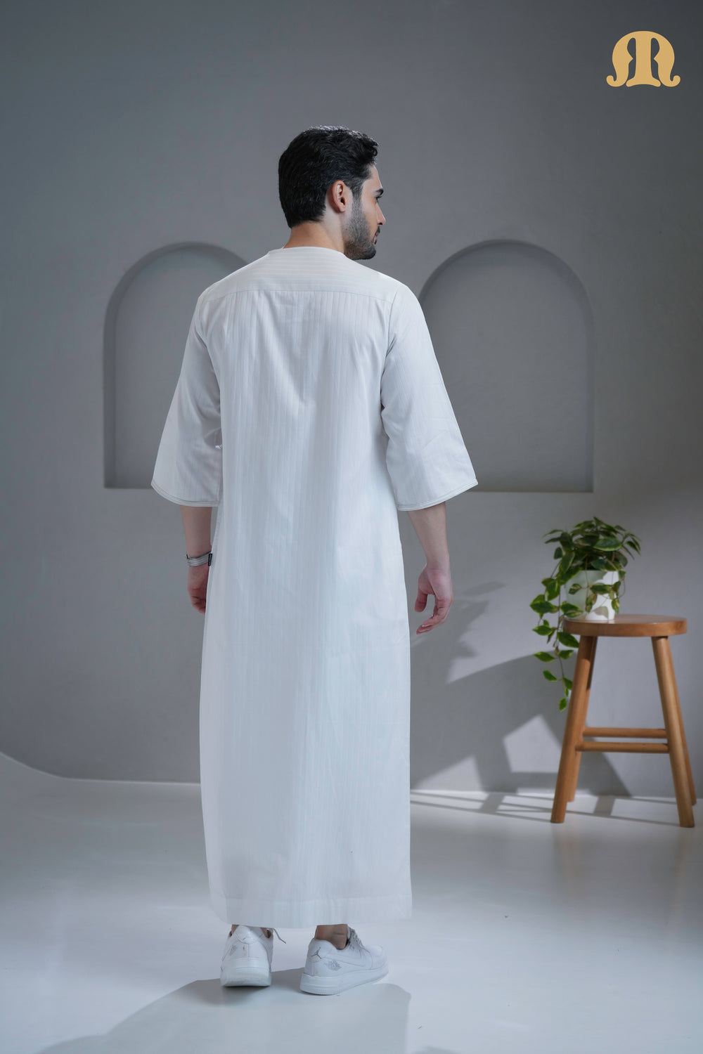 خطيبي ثوب مغربي أبيض للرجال