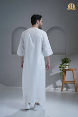 Khatibi White Moroccan Thobe For Men
