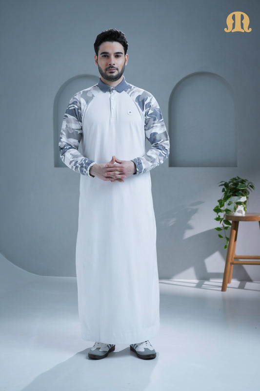 Ordu White Knitted Thobe For Men