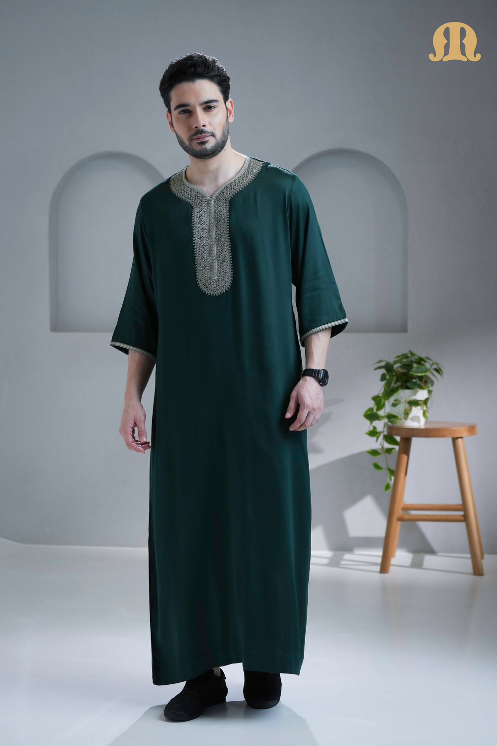 Nasser Green Moroccan Thobe For Men