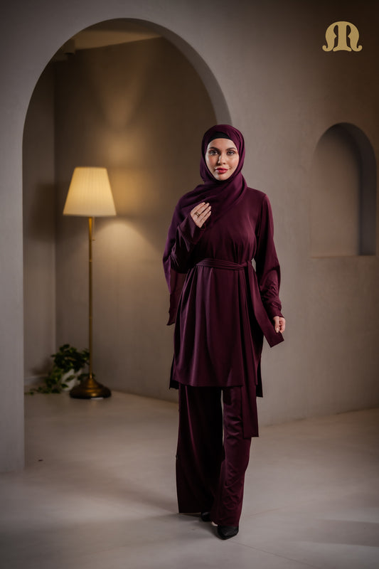 Kestane Co Ord Set Maroon