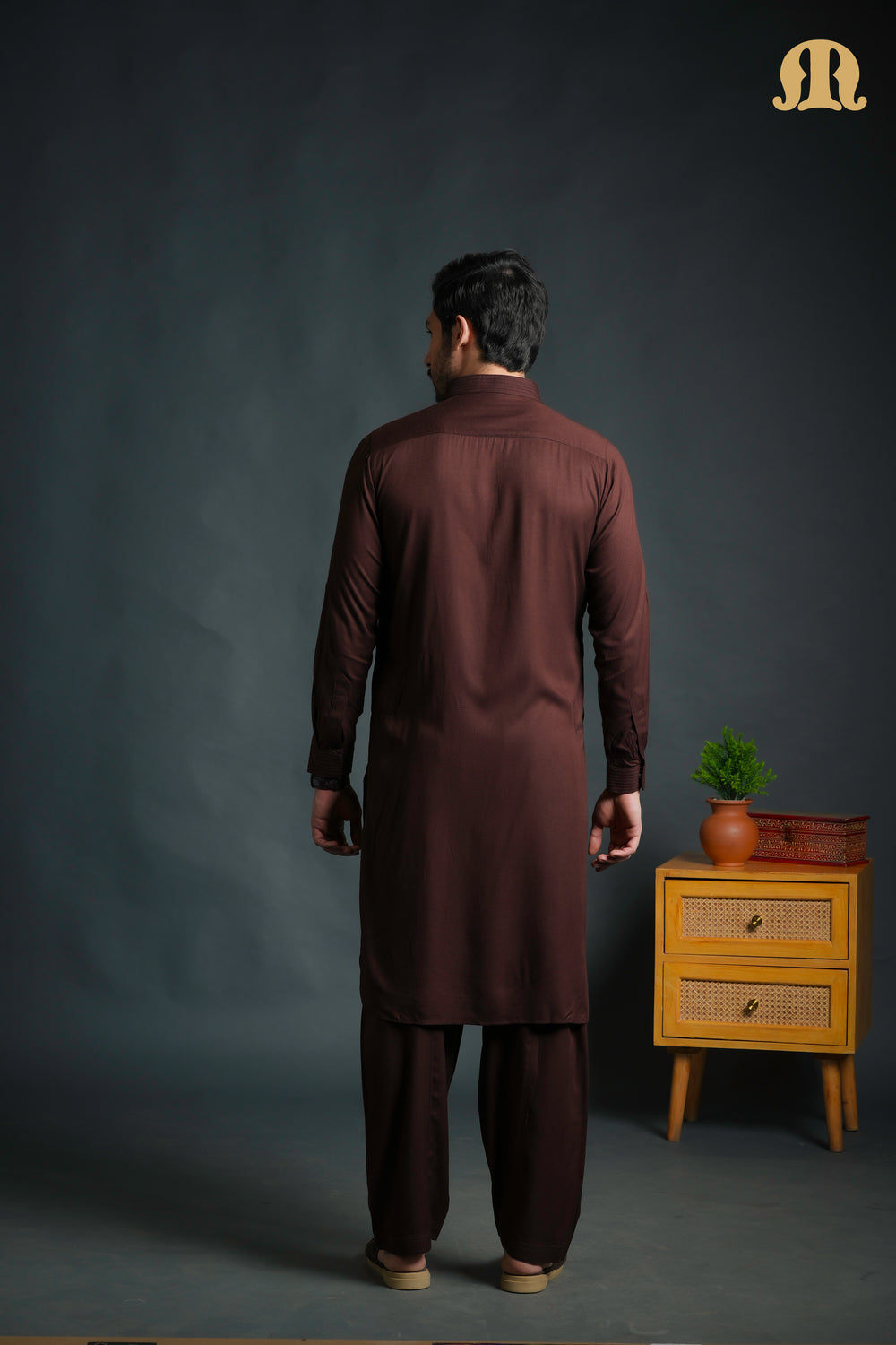 Kikan Brown Pathani Set Men