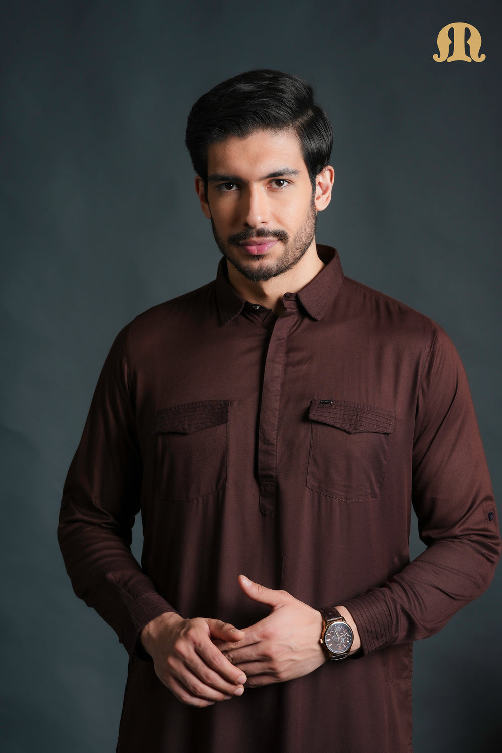 Kikan Brown Pathani Set Men