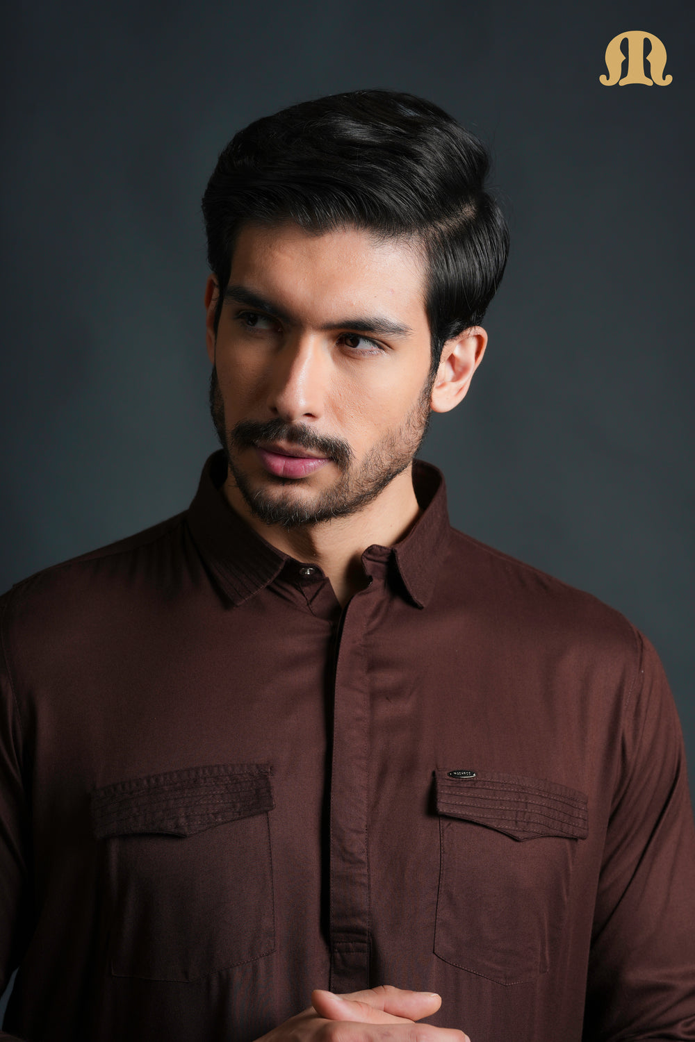 Kikan Brown Pathani Set Men