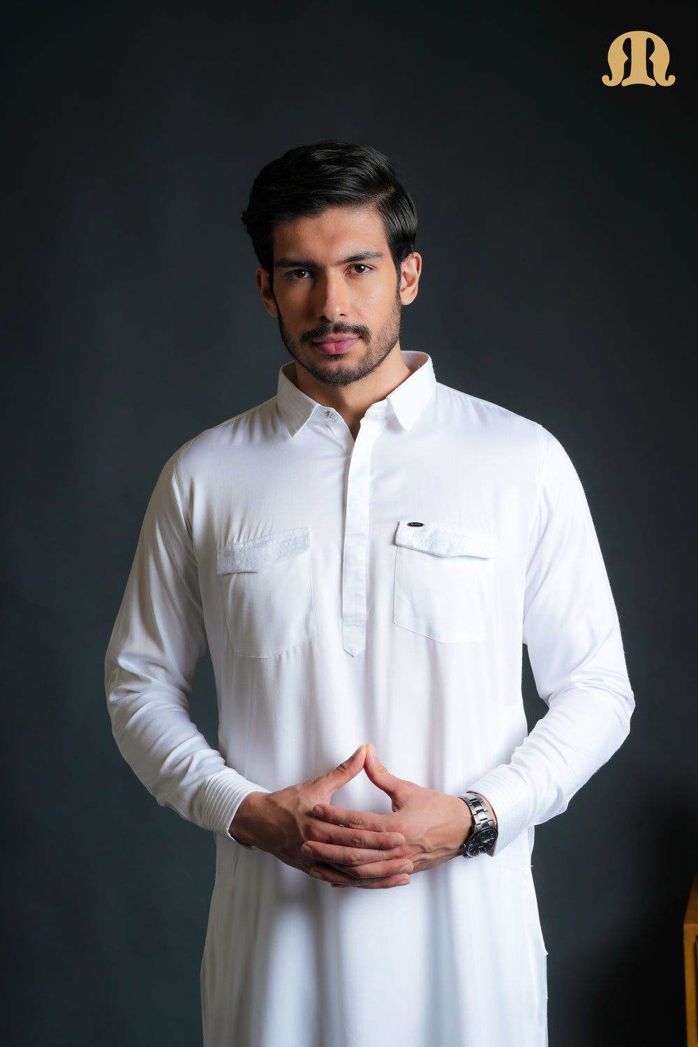 Kikan White Pathani Set Men