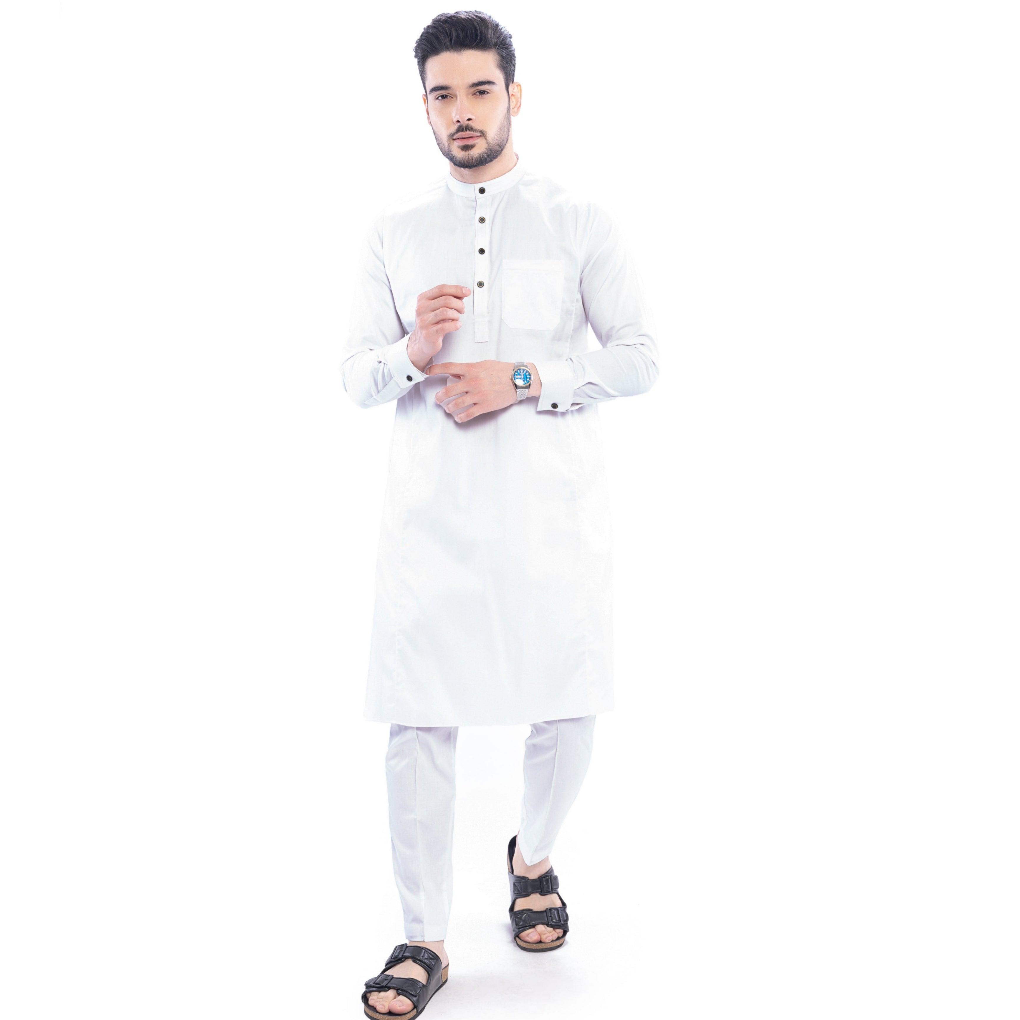 Terfi White Kali Kurta Men - Mashroo